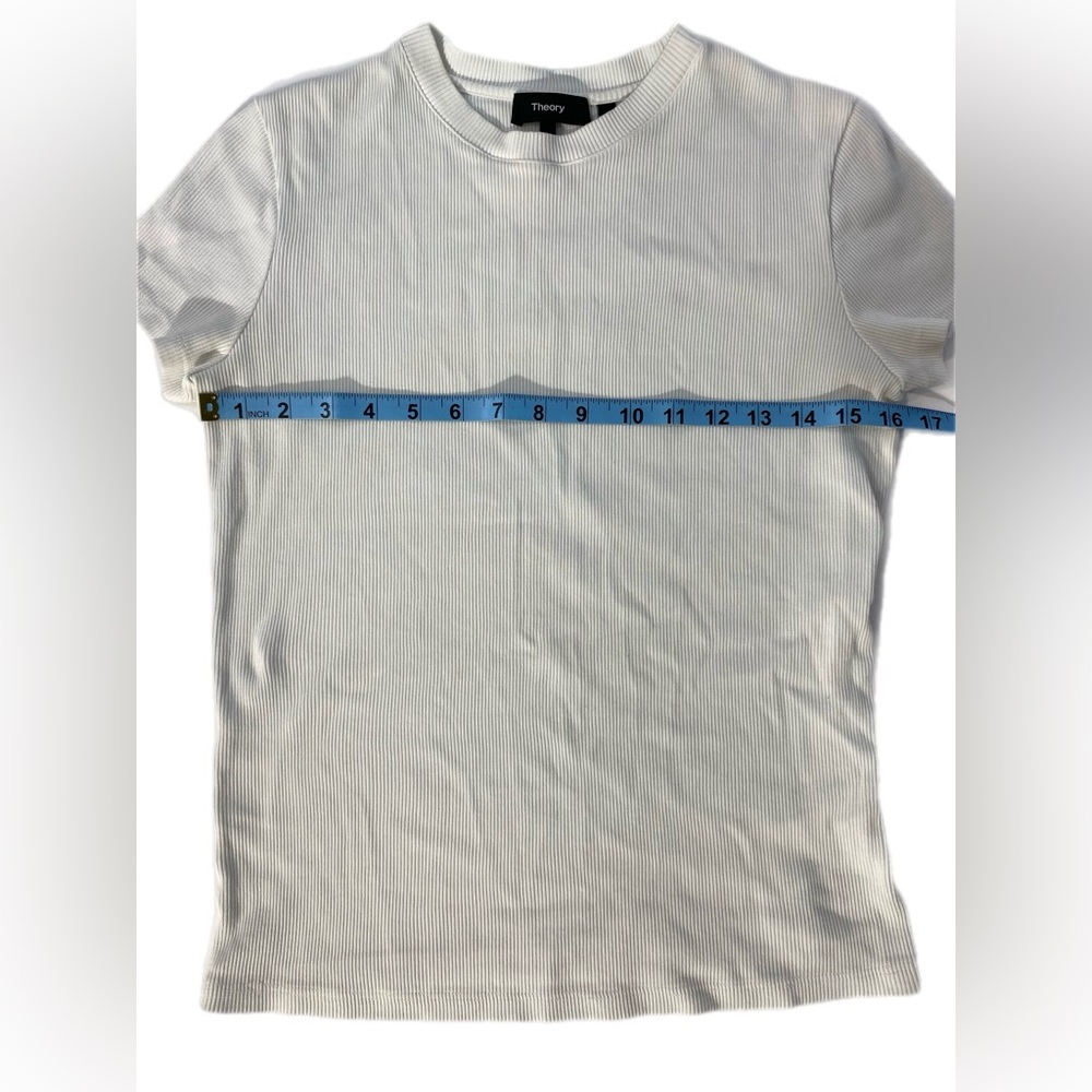Theory Tiny Tee in Ribbed Cotton Large pre owned - Picture 10 of 15